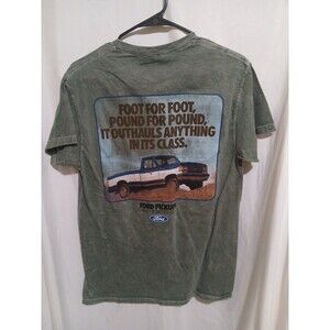 Ford Mens Ford Pickups Built Ford Tough Foot For Foot Green Truck Shirt M